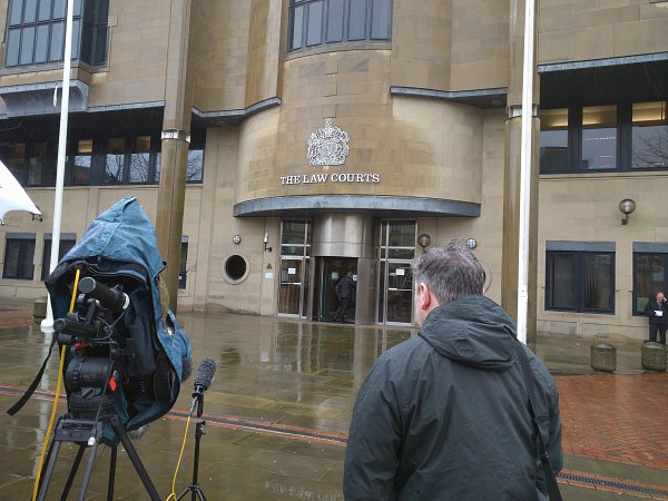 Waiting in the Rain at Bradford Crown Court